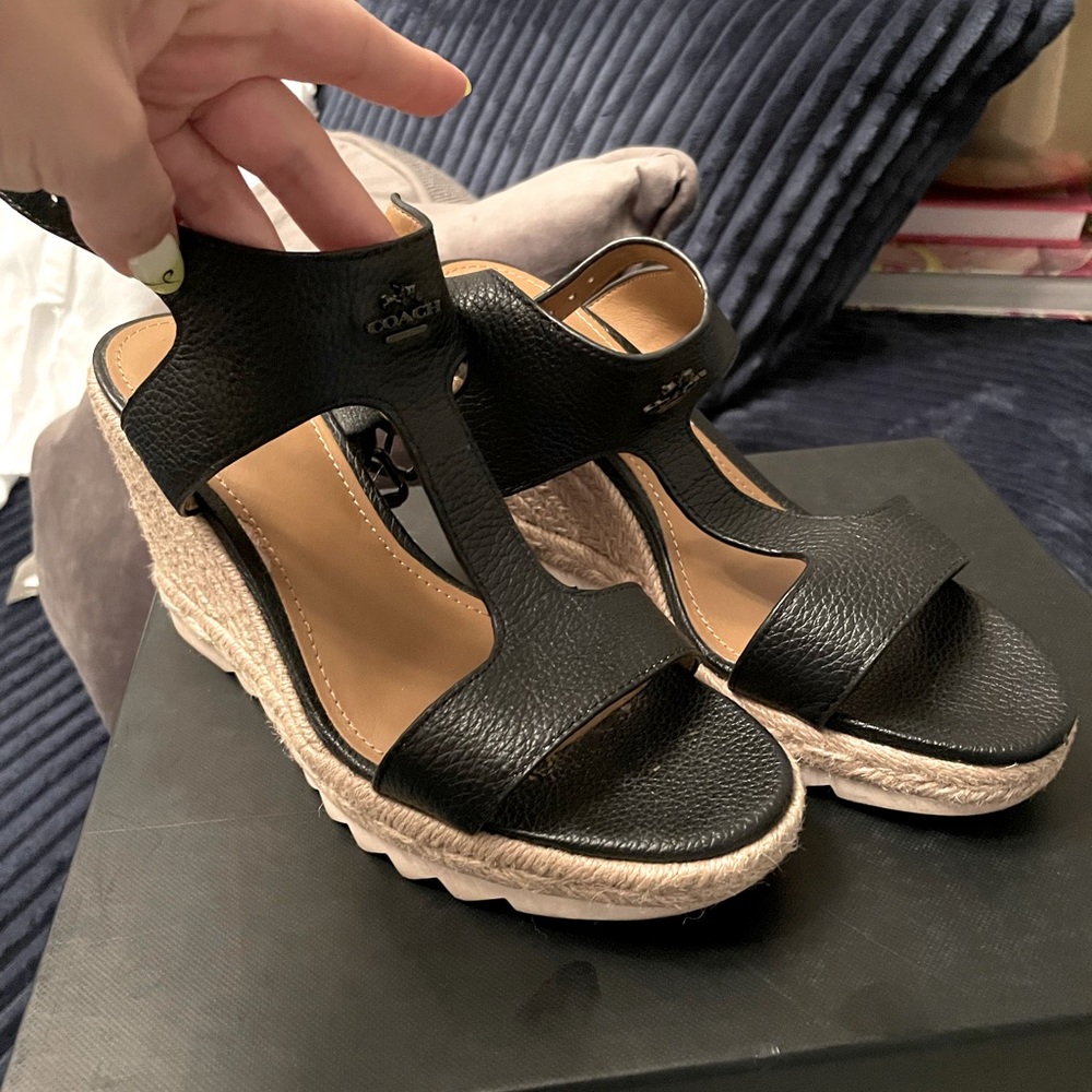 Coach espadrille wedge sandals